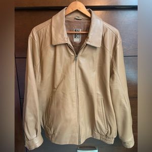 Robert Comstock Tan Leather Bomber Jacket